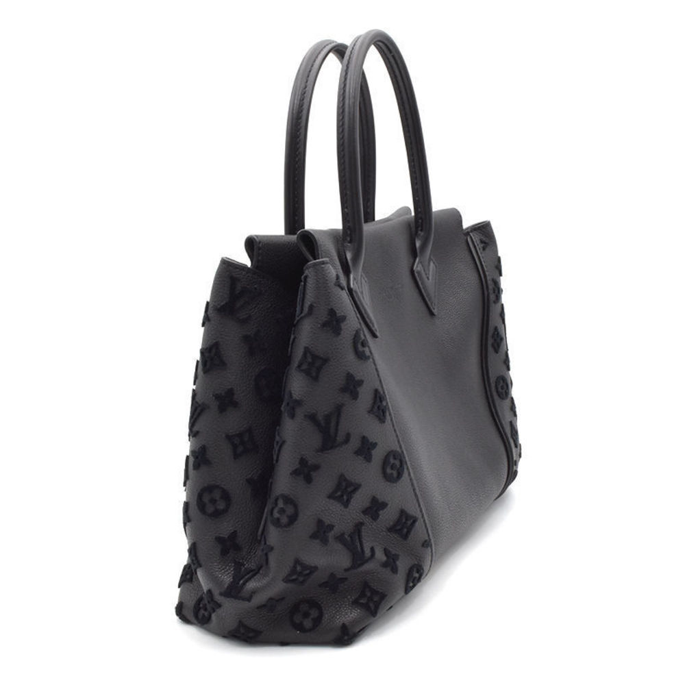 Louis Vuitton Tote Noir Bag Leather PM Calf Black W Tote